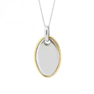 Image of Two Tone Double Oval Disc Yellow Gold Pendant P5257