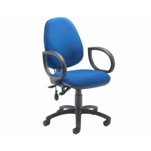 Image of TC Office Calypso Twin Lever Ergonomic Chair with Lumbar Pump and Fixed Arms, Royal Blue