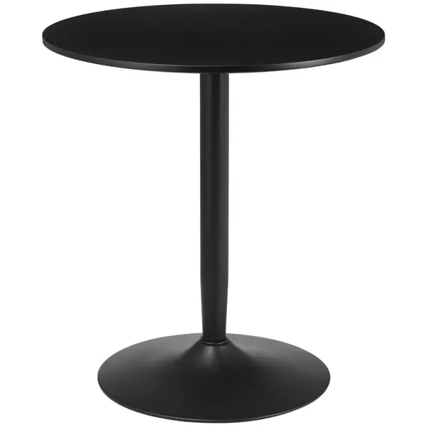 Image of HOMCOM Round Dining Table, Modern Dining Room Table with Steel Base, Non-slip Foot Pad, Space Saving Small Dining Table, Black