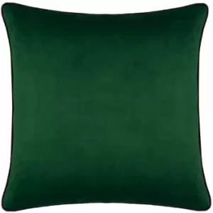 Image of Bee Deco Print Piped Edge Cushion Cover, Emerald, 43 x 43cm - Furn