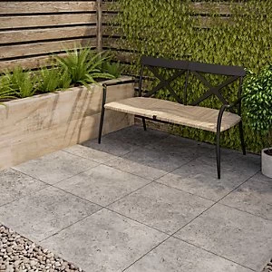 Image of Sandsend Silver Matt Glazed Outdoor Porcelain Tile 900 x 450 x 20mm - Pack of 2