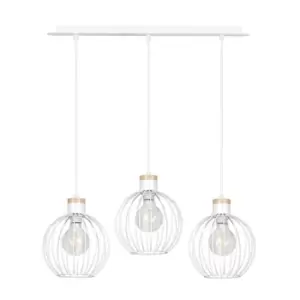 Image of Barbado White Wire Frame Pendant Ceiling Light 1x E27