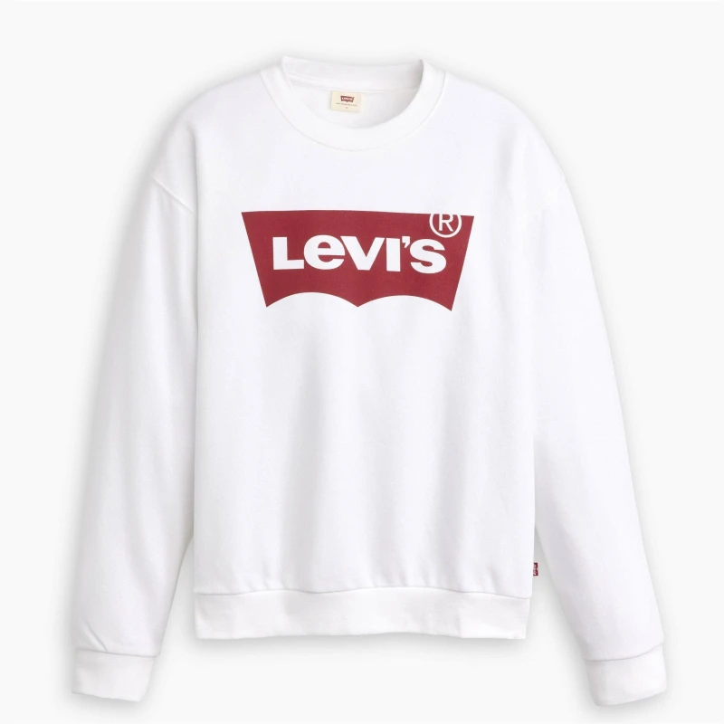 Image of Levis Batwing Logo Crew Neck Sweatshirt Better White female 10 (S)