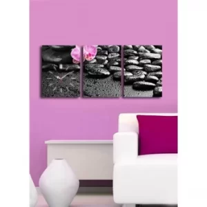 Image of 3P3040CS-64 Multicolor Decorative Canvas Wall Clock (3 Pieces)