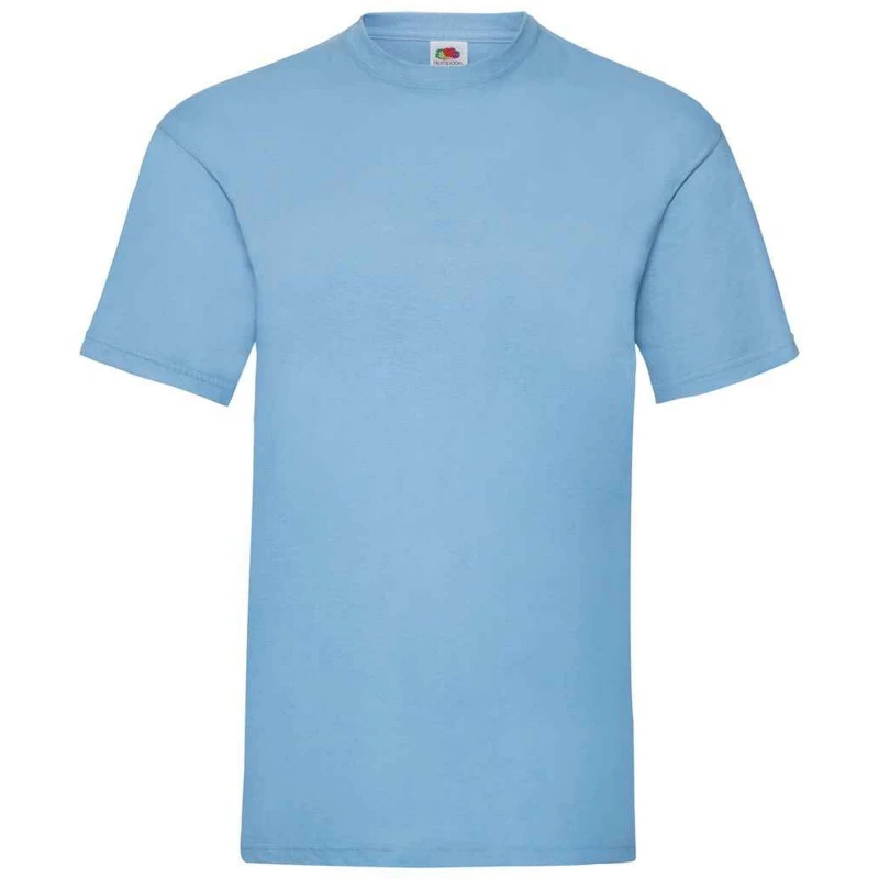 Image of Fruit Of The Loom Fruit of the Loom Men Valueweight T-Shirt in Baby Blue Size: Small Baby Blue S Male 5063527627674