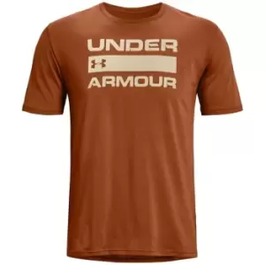 Image of Under Armour Team Wordmark Short Sleeve T Shirt Mens - Orange
