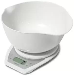 Image of Salter Aquatronic Kitchen Scale and Bowl - White.