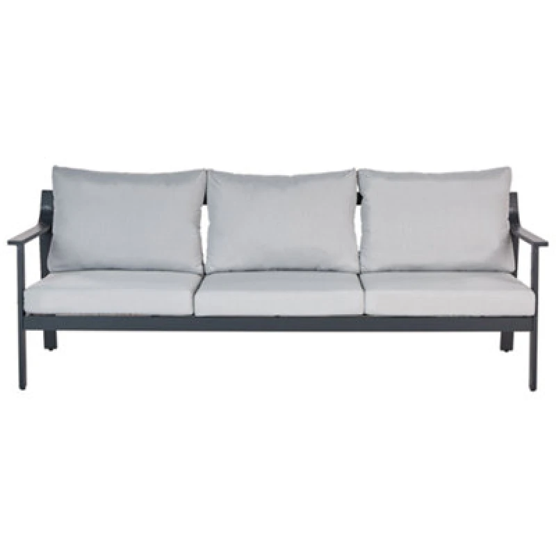 Image of Beliani Garden Sofa 3 Seater Kiato Metal Light Grey