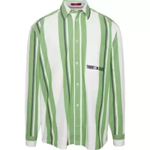 Image of Tommy Jeans Tjm Ovz Archive Stripe Shirt - Green