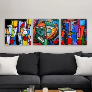 Image of DRPRC6001 Multicolor Decorative Canvas Painting (3 Pieces)