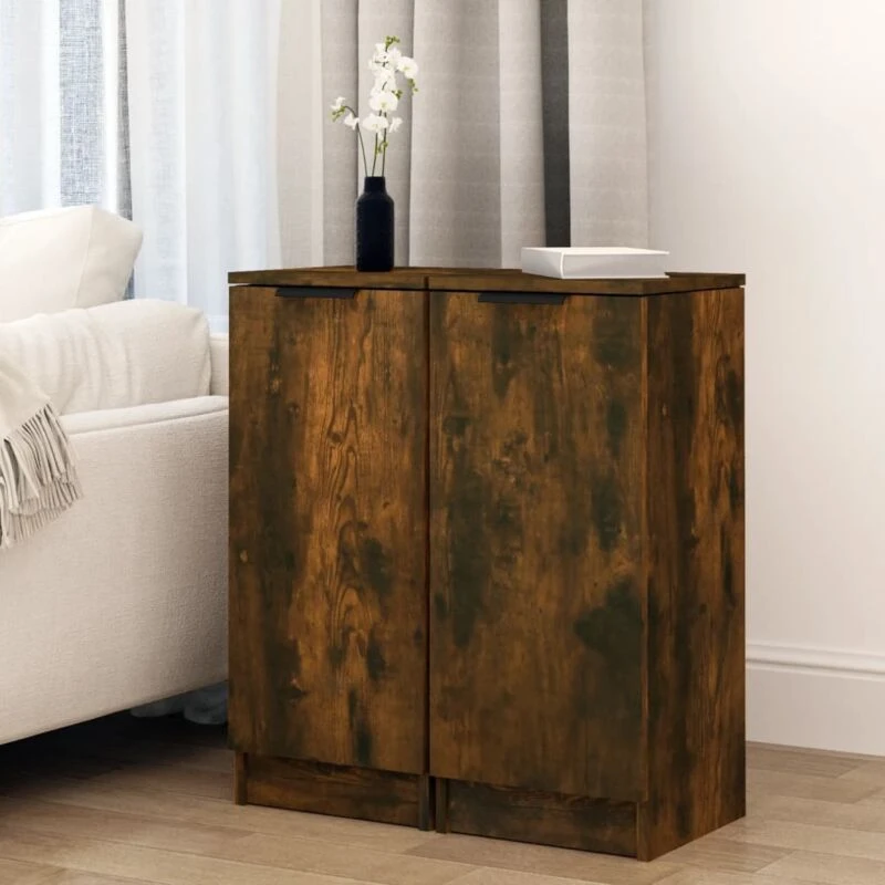 Image of VIDAXL Sideboards 2 pcs Smoked Oak 30x30x70cm Engineered Wood Vidaxl 8720287084020