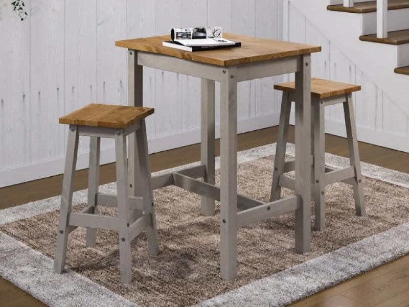 Image of Core Corona Grey and Waxed Pine Large Rectangular Dining Set