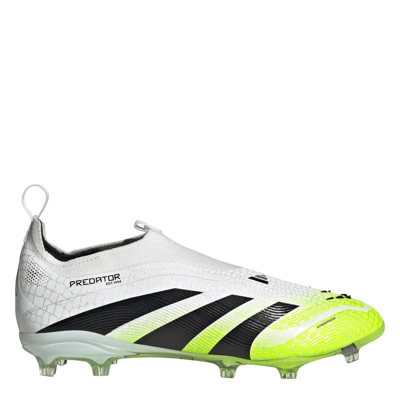 Image of adidas Predator Elite Laceless Childrens Firm Ground Football Boots White/Blk/Lemon male C11 (29)