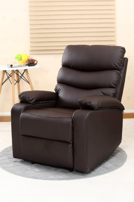 Image of More4Homes Ashby Leather Recliner Armchair Sofa Home Lounge Chair Brown