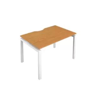 Image of Telescopic 1 Person Bench 1200 X 800 Cut Out Nova Oak - White