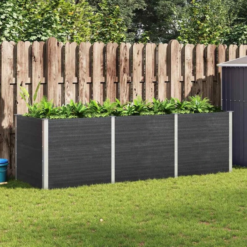 Image of vidaXL Garden Raised Bed 300x100x91cm WPC Grey 318102
