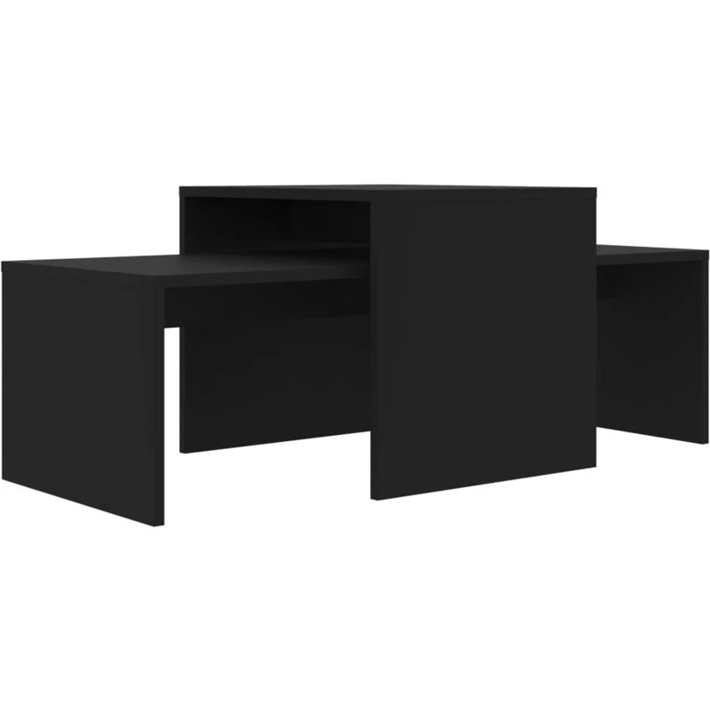 Image of VIDAXL Coffee Table Set Black 100x48x40cm Engineered Wood Vidaxl 8720286017074