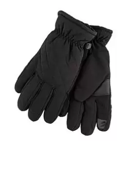 Image of TOTES Water Repellent Quilted Gloves - Black, Size M/L, Women
