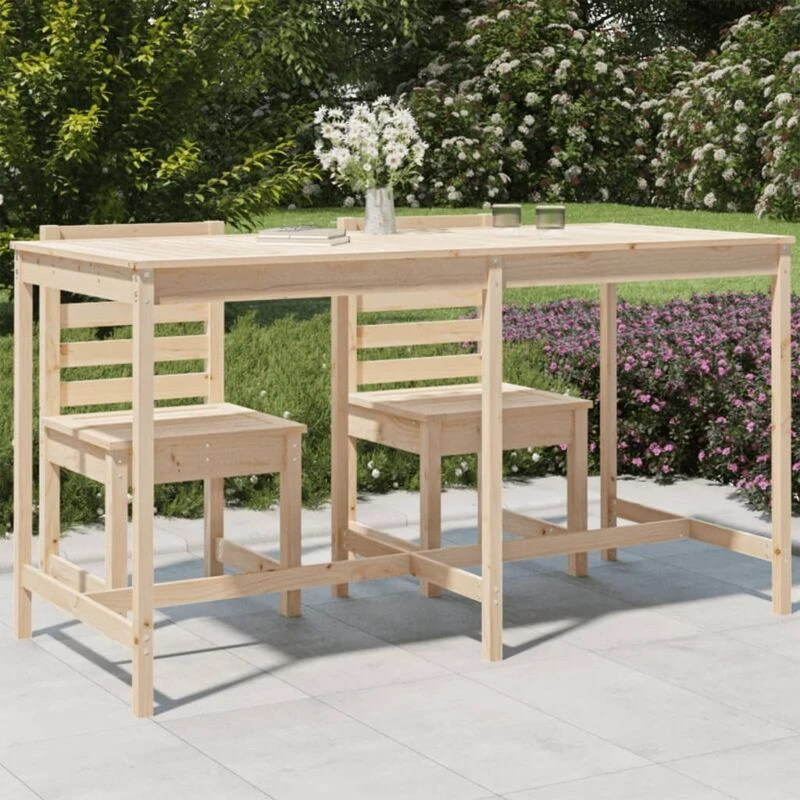 Image of JINLEFU Garden Table 203.5x90x110cm Solid Wood Pine vidaXL JRVDZX-824102_DE