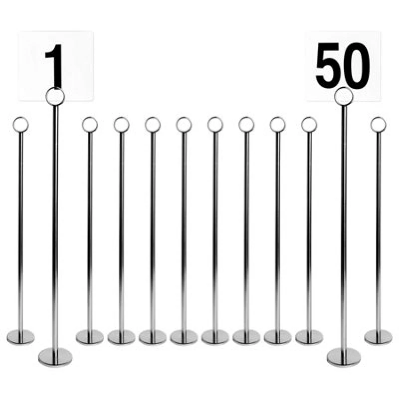 Image of Argon Tableware 50 Table Numbers With 46Cm Holders - Place Cards & Holder Stands Set For Wedding, Restaurant, Memo & Party