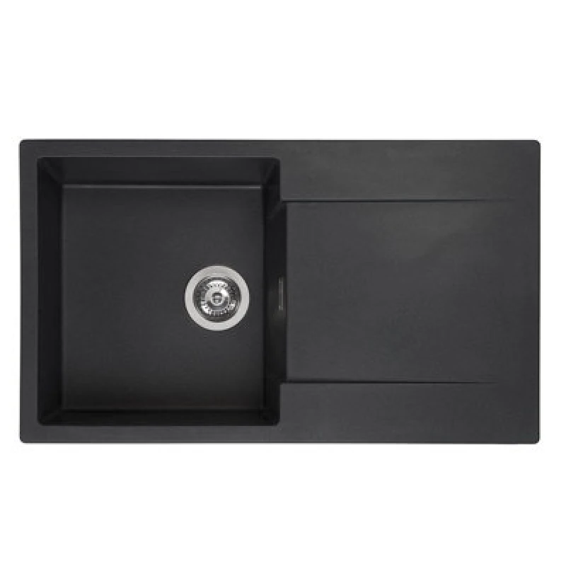 Image of Reginox Amsterdam 10Bs 1.0 Bowl Granite Reversible Black Kitchen Sink 860X500mm