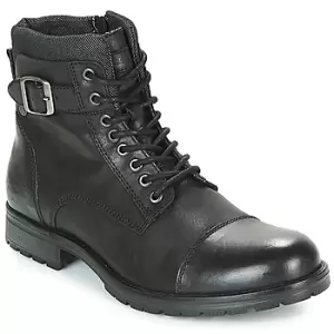 Image of Jack Jones ALBANY LEATHER mens Mid Boots in Black,9.5,10.5
