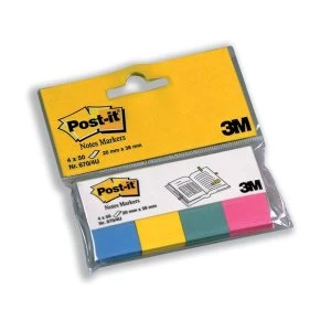 Image of Post it Note Markers FuchsiaGreenTurquoiseYellow 4 x 50 Markers