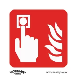 Image of Safety Sign - Fire Alarm Symbol - Self-Adhesive - Pack of 10