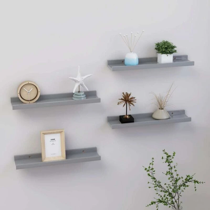 Image of VIDAXL Wall Shelves 4 pcs Grey 40x9x3cm Vidaxl 8720286417751