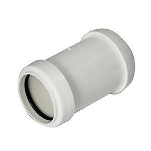Image of FloPlast WP08W Push-Fit Waste Straight Coupler - White 40mm