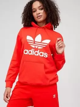Image of adidas Originals Trefoil Hoodie - Red, Size 8, Women