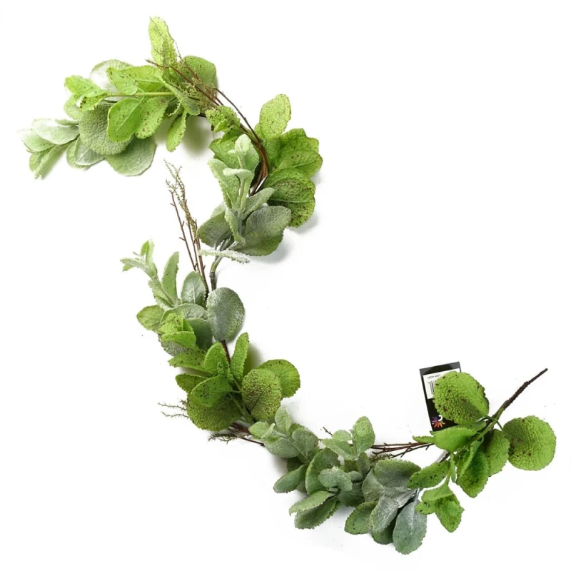Image of Leaf 125cm Artificial Hanging Trailing Mint Leaf Garland Plant Green unisex