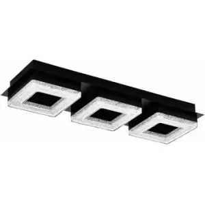Image of Loops - Wall Flush Ceiling Light Colour Black Shade Black Clear Plastic Crystal LED 3x4W