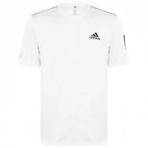 Image of adidas Mens Tennis Club 3-Stripes T-Shirt - White/Black