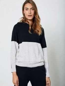 Image of Mint Velvet Blocked Star Back Hoodie - Navy/Grey