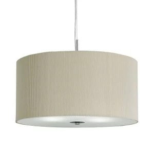 Image of 3 Light Ceiling Pendant Chrome, Cream with Glass Diffuser And Shade, E27