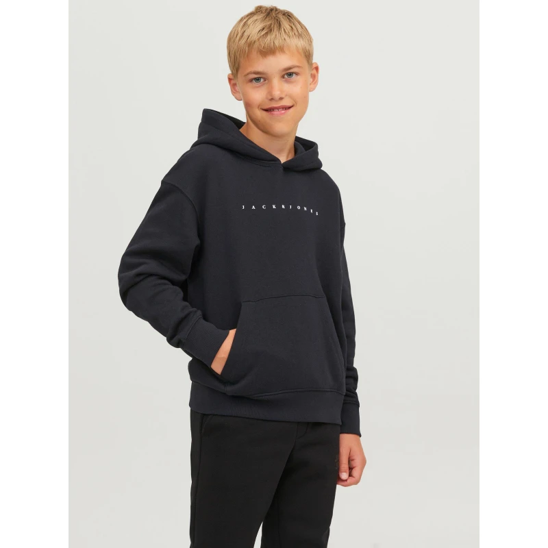 Image of Jack and Jones Star Hoodie Childrens - Black 7 - 8 Years