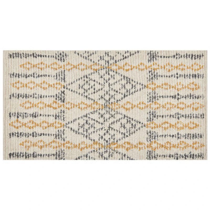 Image of Beliani Rug Kadapa Beige 80 X 150 Cm Cotton
