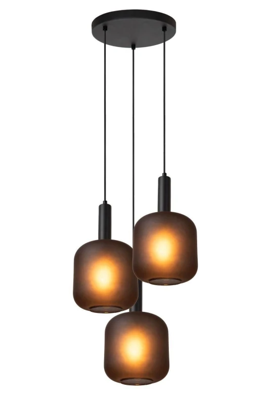 Image of Lucide 'ELOISE' Dimmable Adjustable Indoor Stylish Modern Pendant Light 3xE27 Black