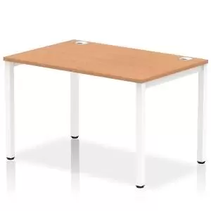 Image of Impulse Bench Single Row 1200 White Frame Office Bench Desk Oak