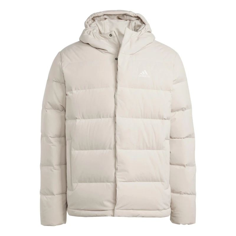 Image of adidas Helionic Hooded Down Jacket Wonder Beige male S