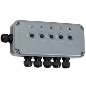 Image of KnightsBridge IP66 Weatherproof Outdoor Push Switch Box with Neon - 5 Gang