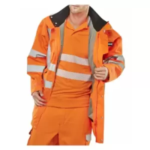 Image of Beeswift - ELSENER 7 IN 1 Work Jacket Hi Vis - SMALL - Orange - Orange