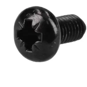 Image of R-TECH 337000 Black Pozi Pan Head Machine Screws M3 6mm - Pack Of 100
