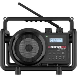 Image of PerfectPro DABBOX Workplace radio DAB+, FM AUX, Bluetooth, DAB+, FM shockproof Black
