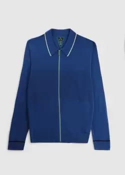 Image of Paul Smith Mens Zip Thru Cardigan In Blue