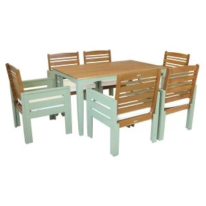 Image of Charles Bentley Kingston 6-Seater Kingston Dining Set - Green