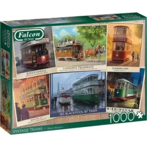 Image of Jumbo Falcon De Luxe Vintage Trams 1000 Piece Jigsaw Puzzle