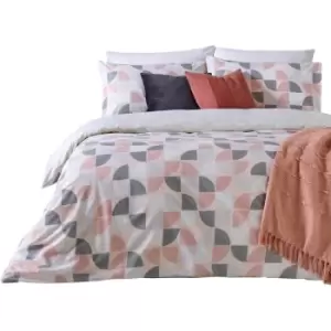 Image of Furn Luna Duvet Cover Set (Double) (Blush/White/Grey) - Blush/White/Grey