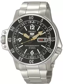 Image of Seiko 5 Sports Land Shark Atlas Automatic Black Dial Steel Mens Watch SKZ211K1